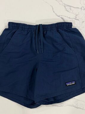 Patagonia Women's Baggies Shorts Size XXS Navy Blue 5" Inseam Elastic Waist